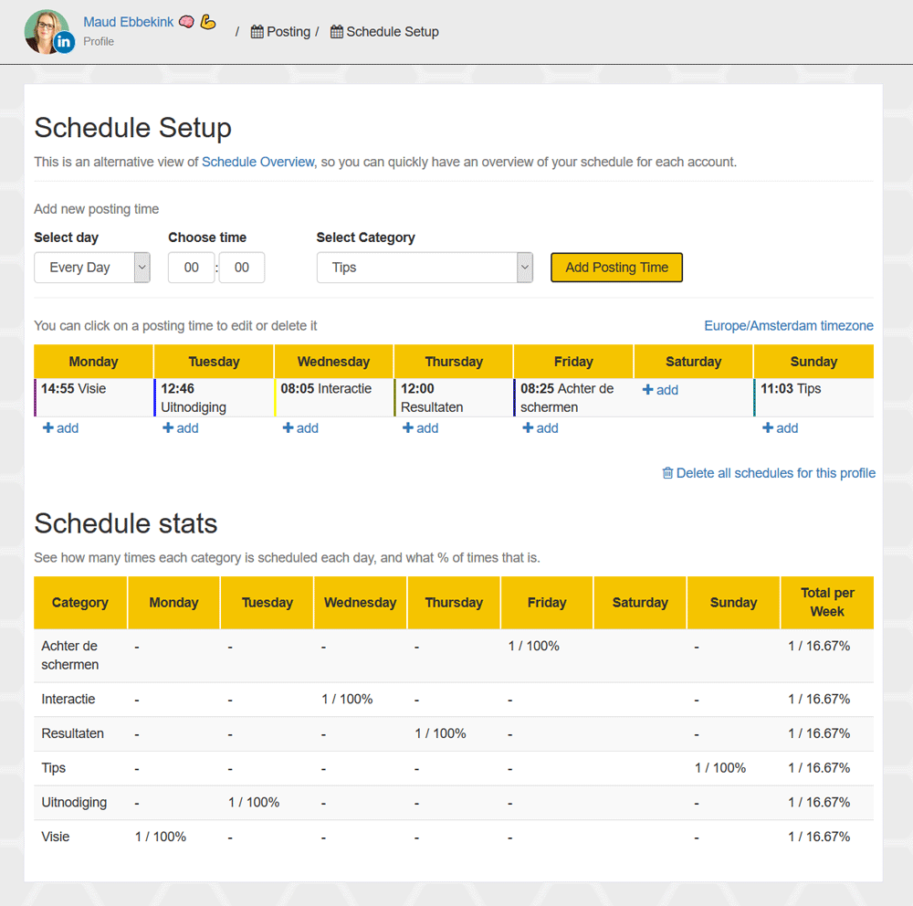social bee overzicht categorieen